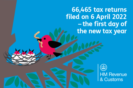 66,465 tax returns fled on 6 April 2022 - the first day of the new tax year