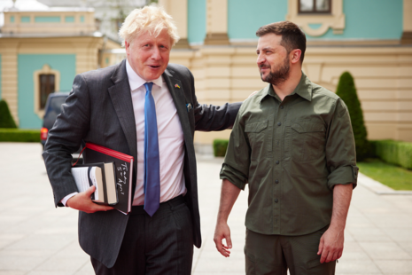 Boris Johnson and Volodymyr Zelenskyy