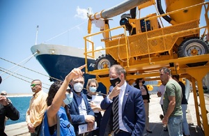 British Ambassador Dr Ian Collard at the port of Beirut