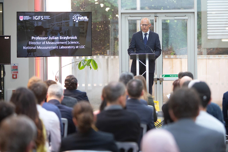 Julian Braybrook speaking at launch event for the New Centre for Excellence in Agriculture and Food Integrity