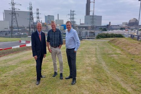 Sellafield's Phil Hallington (left) and Nuclear Waste Services' Steve Reece (right) were interviewed by Tom Heap (centre) for BBC show Countryfile.