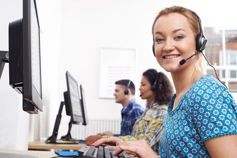 Stock image of call centre staff
