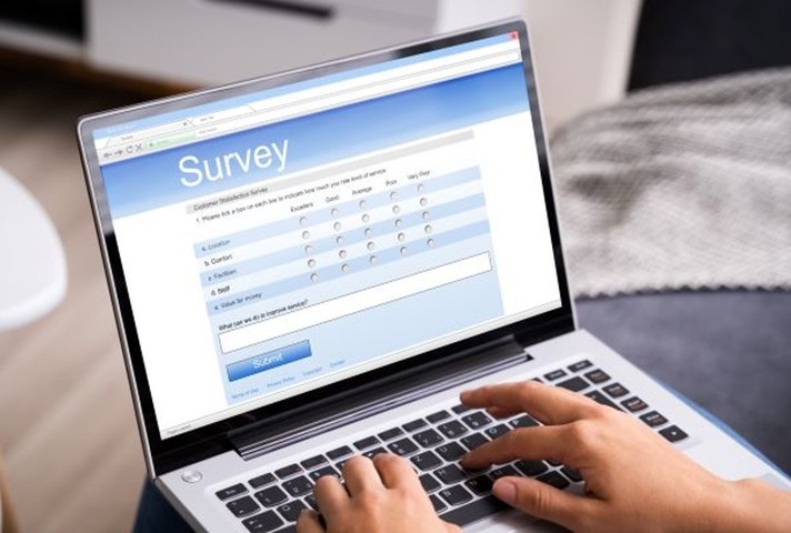 Image of a screen with an survey