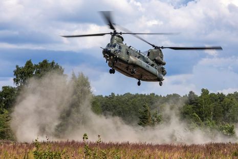 RAF Chinook operating in Finland
