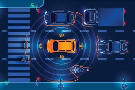 Self-driving car graphic