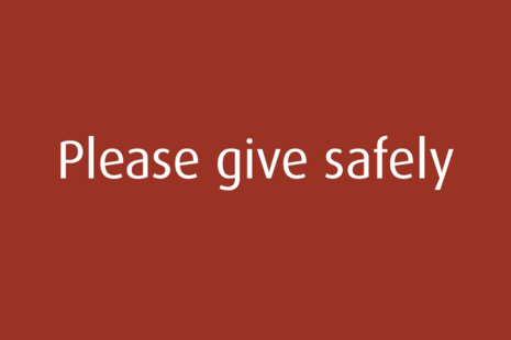 text with please give safely