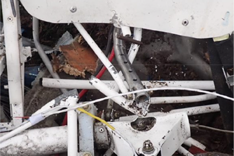 Damage to the pilot's seat adjustment rail