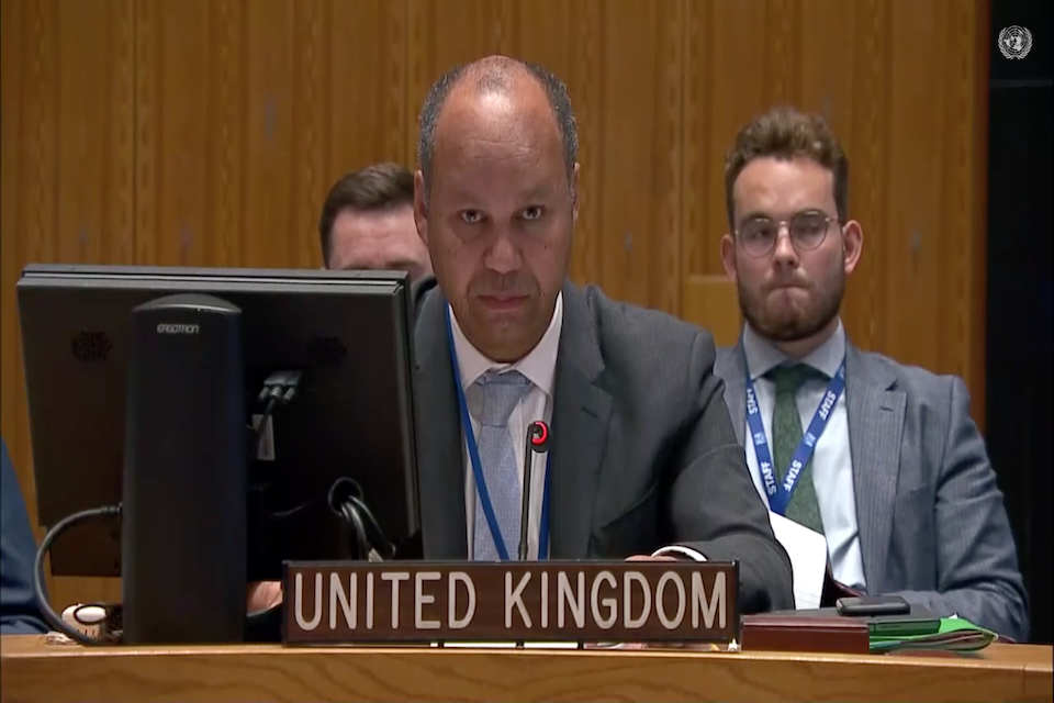 Посол Великобритании Джеймс Кариуки выступает в Совете Безопасности ООН