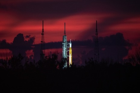 NASA’s Space Launch System and Orion spacecraft for Artemis I on the pad at Launch Complex 39B at NASA’s Kennedy Space Center in Florida. Credit: NASA