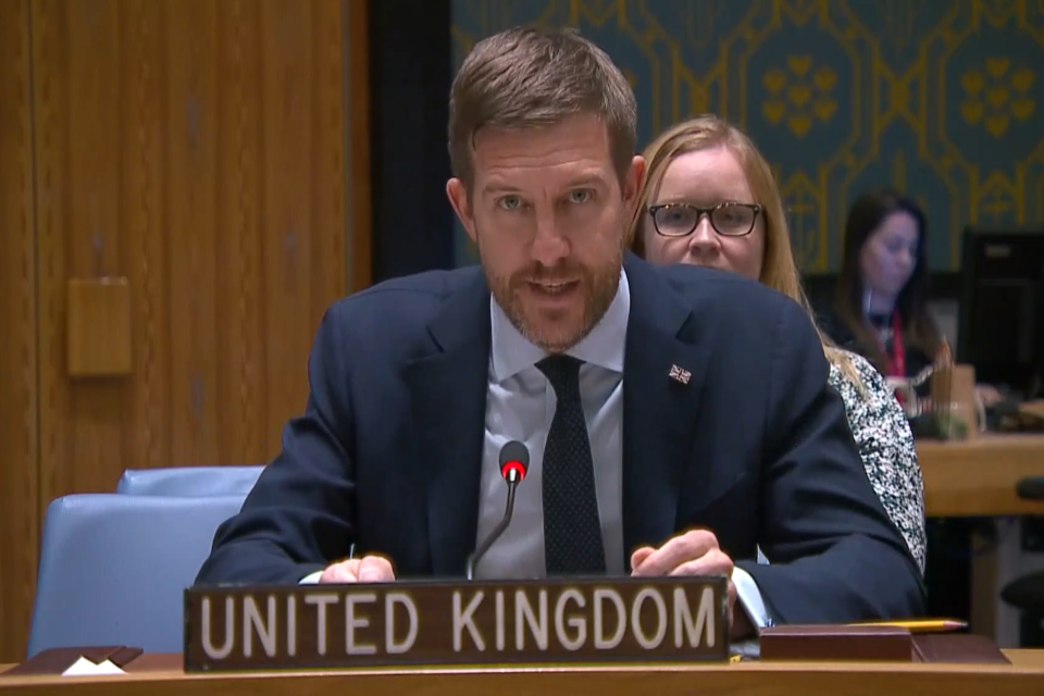 Thomas Phipps speaks to the Security Council