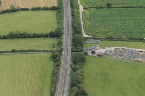 Aerial image of the area in which the near miss occurred (courtesy of Network Rail).
