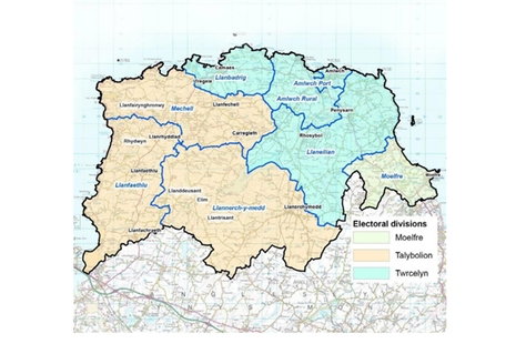 Map of areas that can apply to North Anglesey Regeneration Fund