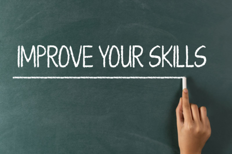 Improve your skills being written on a blackboard with chalk