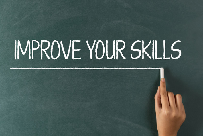 Improve your skills being written on a blackboard with chalk