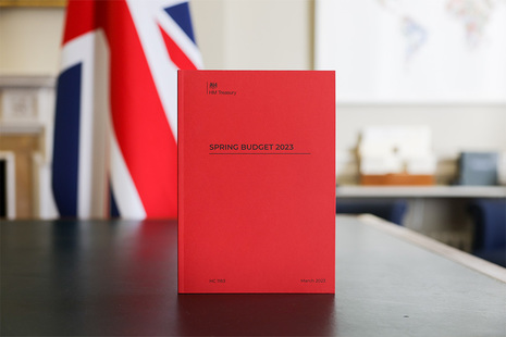 Spring Budget 2023 document on table 