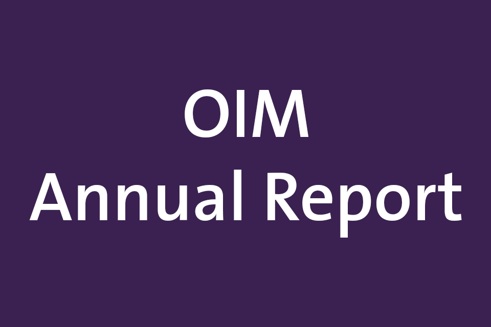 Годовой отчет ОИМ