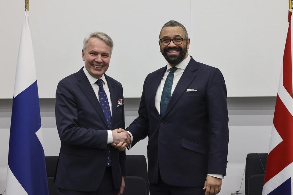 Foreign Secretary James Cleverly meets Finnish President Sauli Niinistö at NATO's Brussels headquarters.