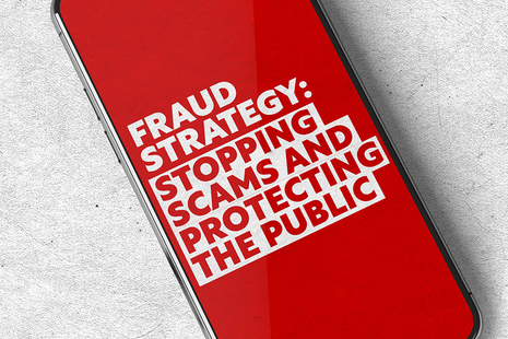 Fraud strategy graphic: stopping scams and protecting the public