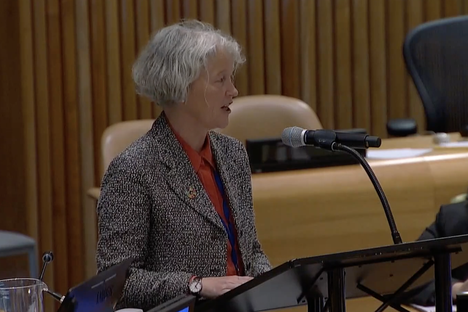 Главный научный советник Великобритании Шарлотта Уоттс выступает на Форуме НТИ ООН