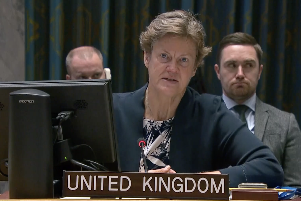 芭芭拉·伍德沃德大使在聯合國安理會發表講話
