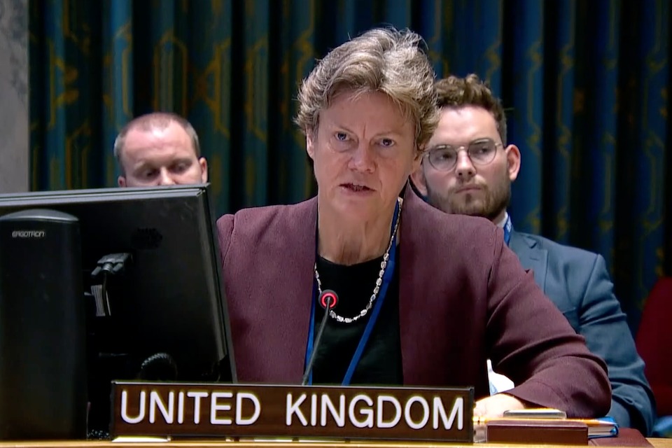 Ambassador Barbara Woodward at the Security Council