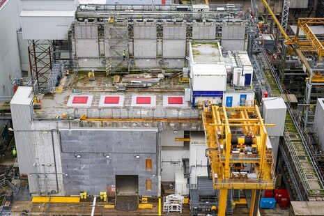 Aerial view of the Pile Fuel Cladding Silo at Sellafield
