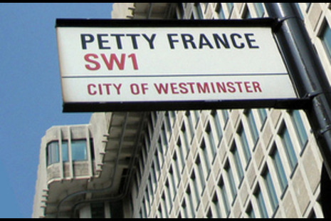 Petty France road sign