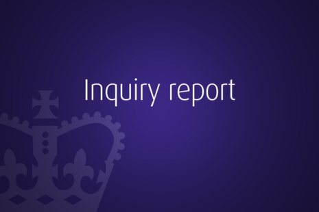 Charity Commission logo with inquiry report