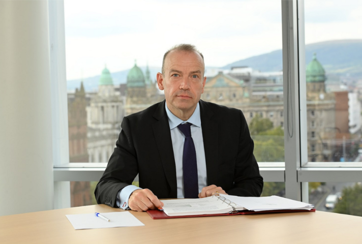 Secretary of State for Northern Ireland Chris Heaton-Harris in Belfast