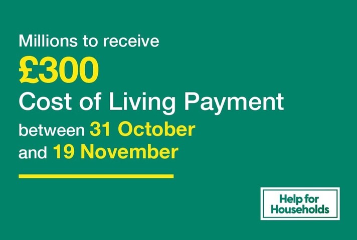 millions to receive three hundred pound cost of living payment between 31 october and 19 november 