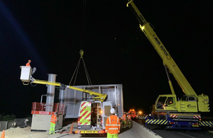 Image showing gantry being lifted into place