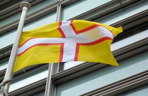 Dorset flag flying outside Eland House