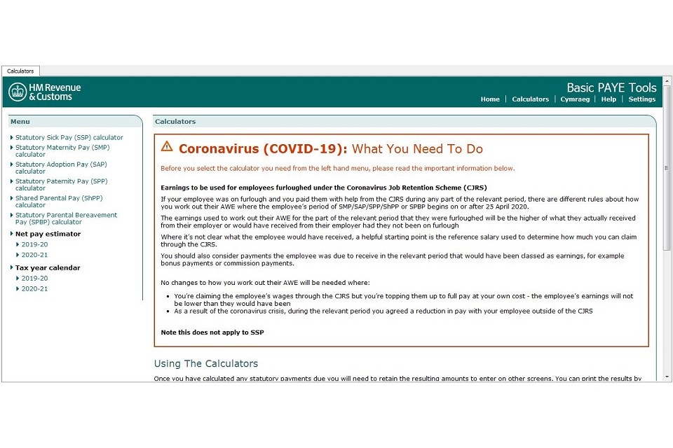 Basic Paye Tools User Guide Gov Uk