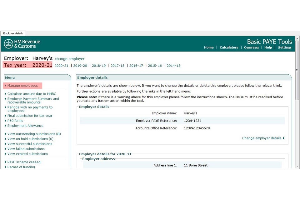 Basic PAYE Tools user guide - GOV.UK