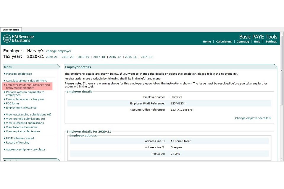 Basic PAYE Tools user guide - GOV.UK