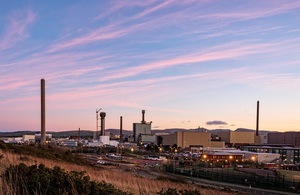 image of the sellafield site at sunrise