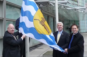 Raising the flag of Hertfordshire