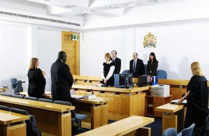 Interior shot of magistrates' with court in session
