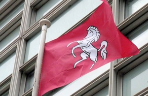 Kent flag flying outside Eland House