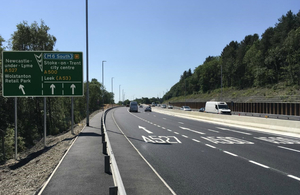 Image showing the 3 lanes that are now open on the newly-widened A500