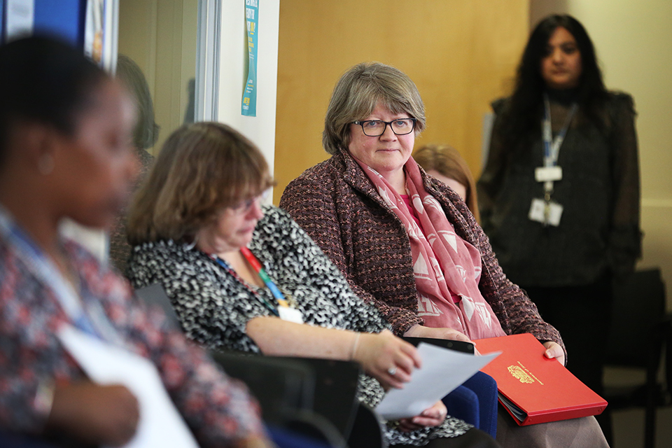 Thérèse Coffey, Secretary of State for Work and Pensions, at Marylebone Jobcentre.