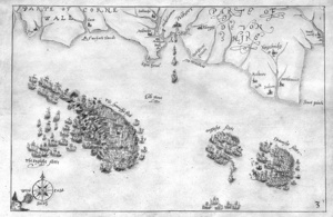 Hand drawn map of the Spanish Armada
