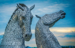 The Kelpies sculptures in Falkirk.