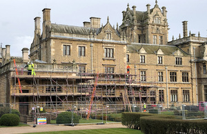 Scaffolding at Thoresby Hall.
