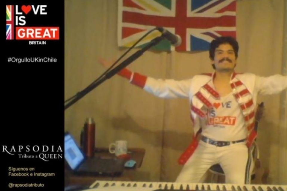 To mark Pride Month in 2020, the Embassy organised online activities, such as a Queen tribute show - due to the Covid-19 complete lockdown enforced in most Chilean regions.
