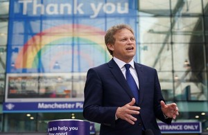 Secretary of State for Transport Grant Shapps visits Manchester Picadilly