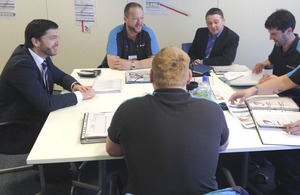 Wales Office Minister, Stephen Crabb MP visiting the British Gas Training Academy in Tredegar.