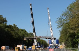 Image showing the concrete bridge being removed.