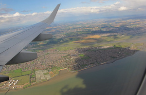 Flying over the River Thames.
