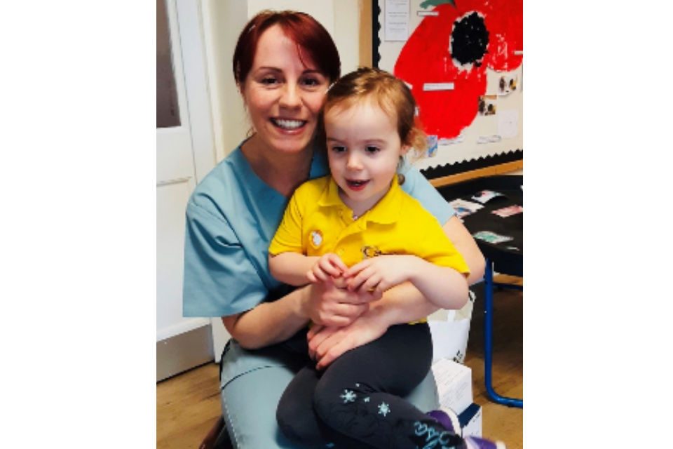 Lance Corporal Kelly Hawthorne with her daughter Gracie.